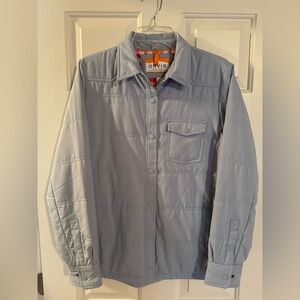 Orvis Pale Blue Quilted Snap-Front Jacket. Great Condition!! Size Medium.